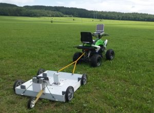 GPR Roteg cart towed by ATV on the field