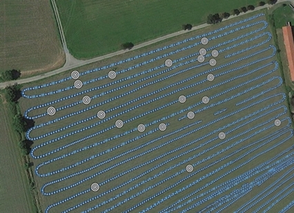 Anomalies marked on field by GPS data