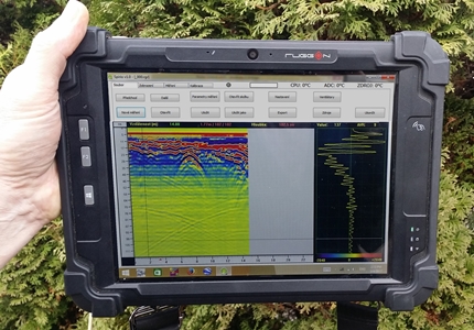 Tablet screen during measurement