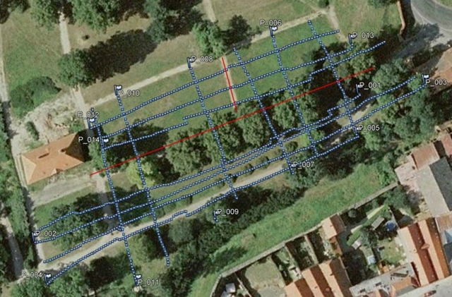 Measurement routes in the garden according to GPS data