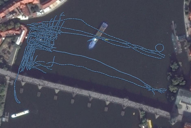 Here is the trajectory of the profiles based on GPS points on the Roteg georadar